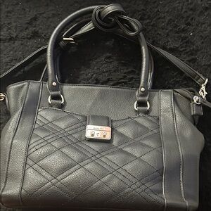 Rosetti Black Quilted Satchel